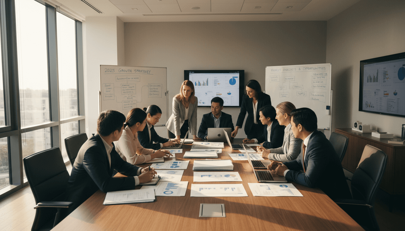 Strategic planning session with business owner